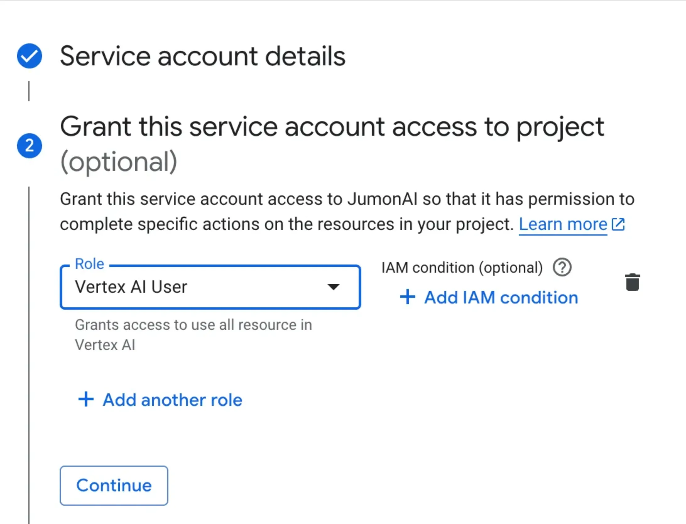 Provide Vertex AI User Role