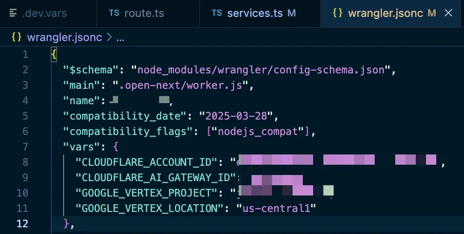 Add Variables to Wrangler.jsonc